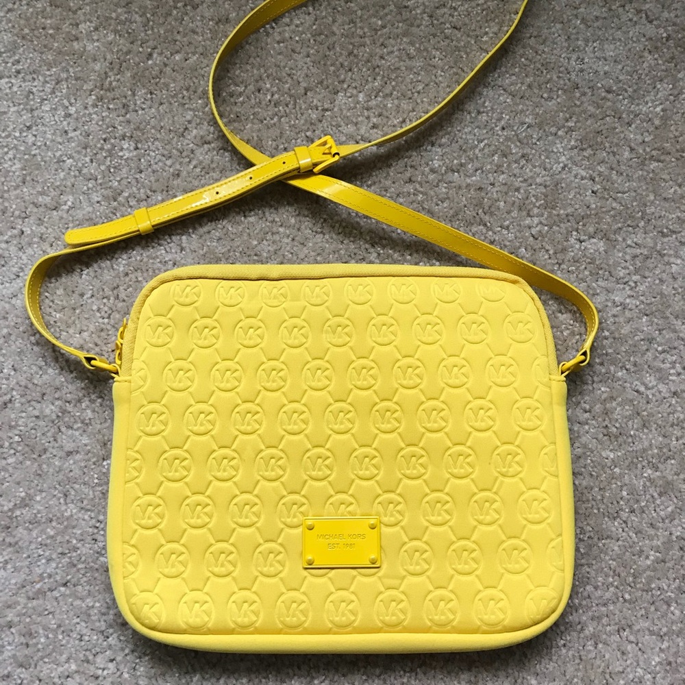 MK crossbody iPad neoprene case